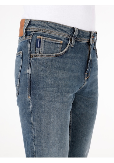 Colins 044 Karl Normal Kesim Düşük Bel Düz Paça Mavi Erkek Pantolon Cl1071279 Denim