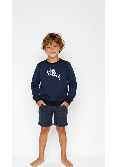 Coupon Çocuk Sweatshirt / Logo Baskılı Lacivert