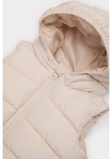 Defacto Kız Bebek Kapüşonlu Yelek A2475a525auer37 Ekru