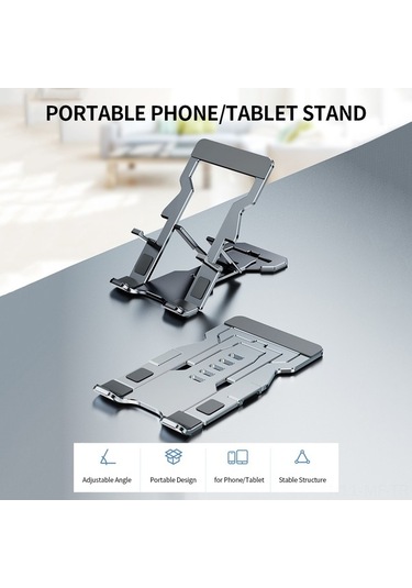 Novahub 5 Kad. Alüminyum Telefon & Tablet Desteği - Taşınabilir, İnce, 13.1x7x0.3cm
