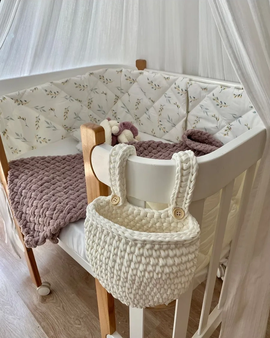 Sialia Knitting Beşik İçin Organizer-cep 206032397 Soğuk Beyaz