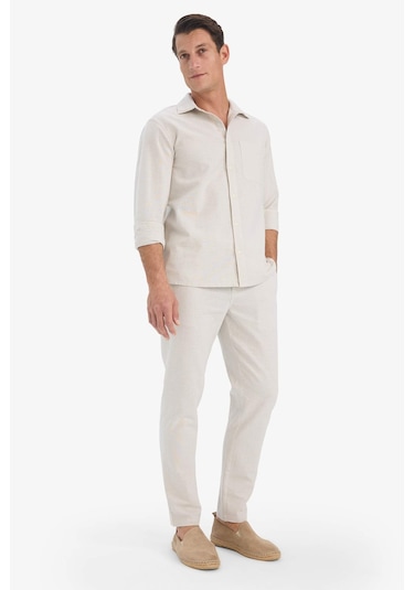 Defacto %100 Pamuk Slim Fit Beli Lastikli Keten Görünümlü Cepli Düz Paça Jogger Pantolon D2671ax25aubg672 Bej Defacto %100 Pamuk Slim Fit Beli Lastikli Keten Görünümlü Cepli Düz Paça Jogger Pantolon D2671ax25aubg672 Bej