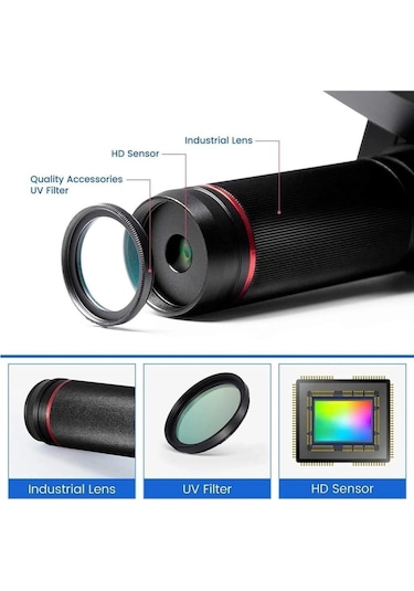 Dijital 10.1 İnc Lcd Ekran Mikroskop Hdmı/pc/wıfı Kumandalı 4 Mp Kamera Hassas Görüntü Kalitesi