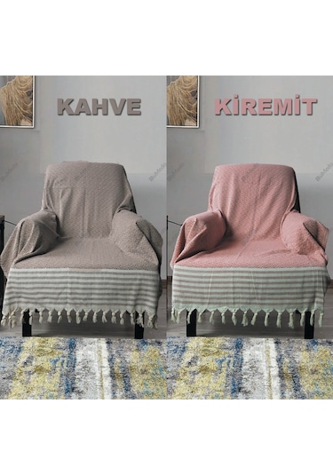 Pamuklu Organik Buldan Tekli Berjer Koltuk Örtüsü 180X150Cm