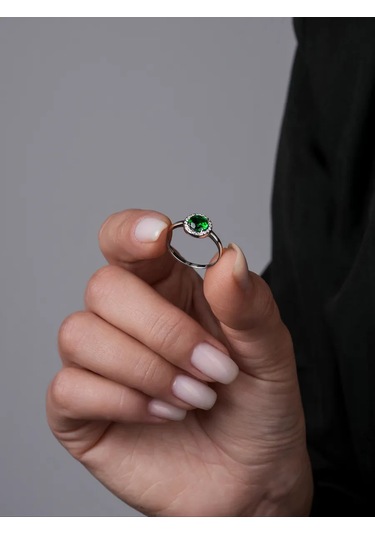 Lucente 925 Ayar Gümüş Taşlı Yüzük 158702307 Yeşil