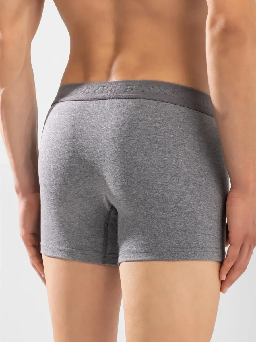 Baykar Erkekler İçin Koyu Gri Tek Renkli Boksör Külotlar 254930893 Gri