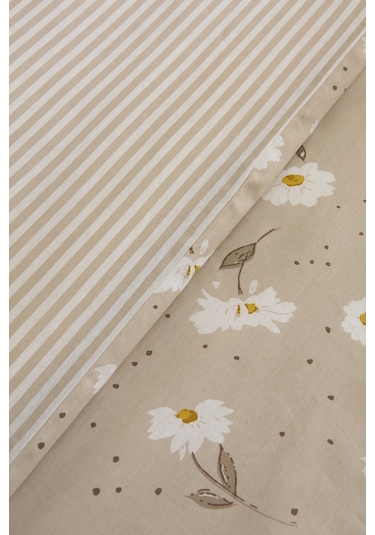 Karaca Home Daisy %100 Pamuk Çift Kişilik Nevresim Takımı Bej