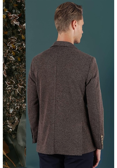C 653 Slim Fit Kahve Spor Ceket Kahverengi