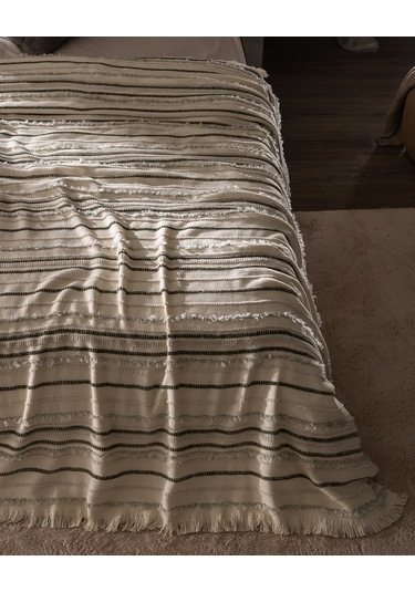 Madame Coco Montjalin Çift Kişilik Yatak Örtüsü - Ekru/toprak 8684427145357 Ekru