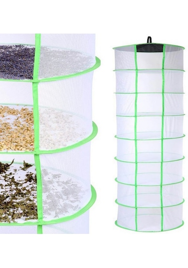 Suntek Fermuar 8-layer Beyaz Ile Katlanabilir Herb Kurutma Net