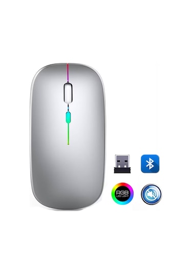 Zr215 Cba100 Rgb Gümüş Şarjlı Mouse