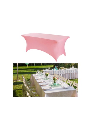 Homyl Katlanır Masa Için Örtüsü Spandex Satıcı Düğün Doğum Günü Pembe