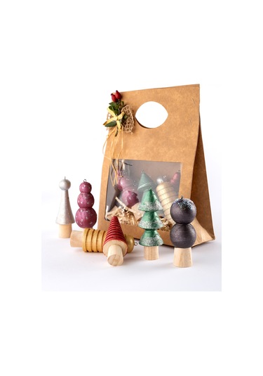 Wood Ahşap Ağaç Süsü 6 Lı 21050 Kahverengi