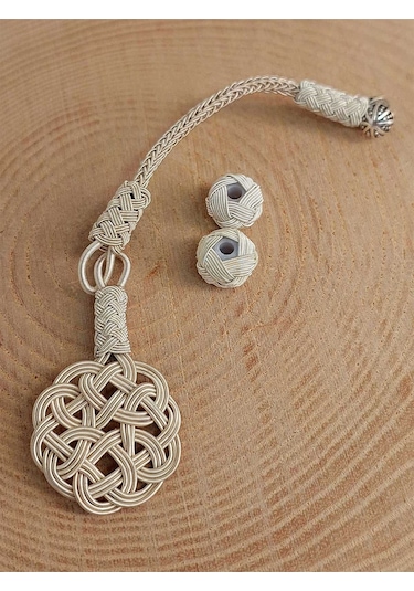 Bakır El İşi Kazaz Püskül & 2 Habbeli Takım 52022 Çok REnkli