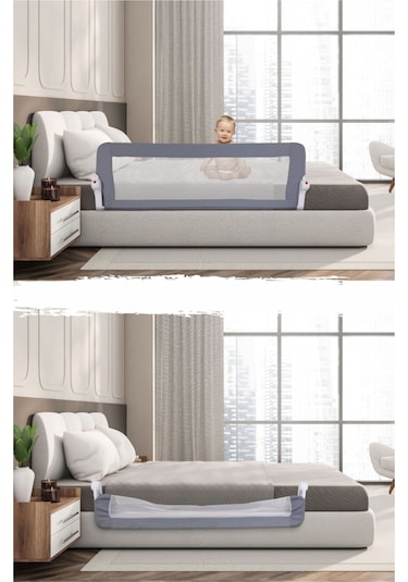 150cm. Gri , Katlanabilir, Yatak Bariyeri 150 Cm. Bariyer