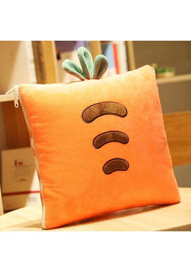 2'si 1 Arada Battaniye Yastık Katlanabilir Battaniye Uzatılabilir Atma Yastıkları Ev Ofis Araba Safa Turuncu
