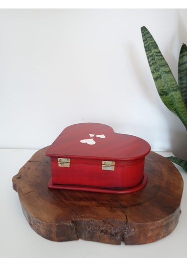 Ahşap Kalpli Hediye Kutusu