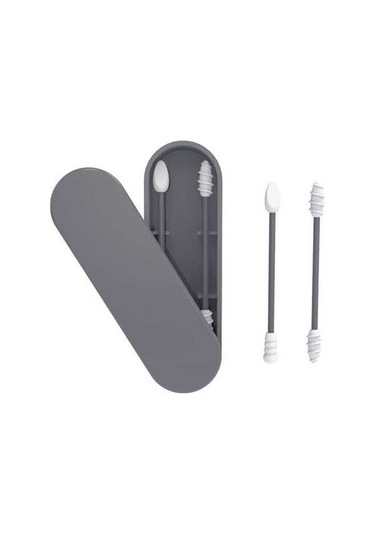 Ulzyvf Yeniden Kullanılabilir Silikon Kulak Temizleme Çubuğu - 2 Adet Gri Model Gri