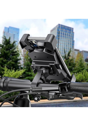 Vkemall Bisiklet Telefon Tutucusu, 6.5 İnç'e Kadar Telefonları Uyumlu, 3 Cm'yi Aşmayan Direk Çapı, Abs Malzeme, Siyah Renk