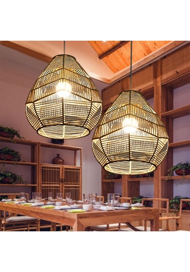 Boho Lamba Gölgesi, Vintage Dokuma Lamba Gölgesi Rattan El Modern Retro Boho Kolye Abajur, Asılı Işıklar Dokuma Boho Hasır Sepet Lamba Gölgesi