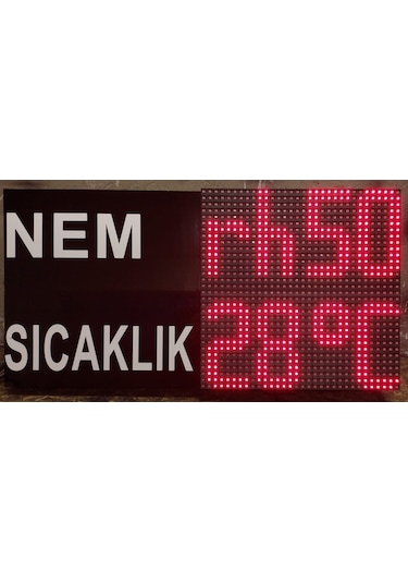32X64 Cm Led Derece Nem Göstergesi