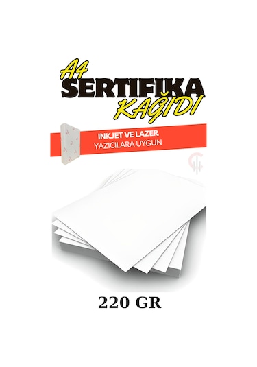 Çözüm Kağıt A4 Sertifika Kağıdı Kalın Kartuşlu Mürekkepli Tüm Yazıcılara Uygun 50 Adet 220 Gr