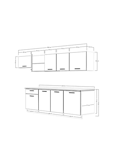 Decoraktiv Smart 280 Mdf Hazır Mutfak Dolabı - Tezgah Dahil - Parlak Beyaz