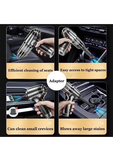 Pazly Usb Şarjlı Kablosuz El Tipi Süpürge - 4500pa Emiş Gücü, 7.4v, Yeşil Renk, Type-c Şarj