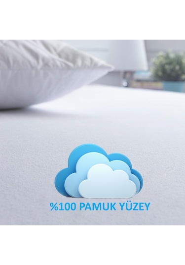 Dört Mevsim Çift Kişilik Alez Fitted Sıvı Geçirmez Yatak Koruyucu (435670931)