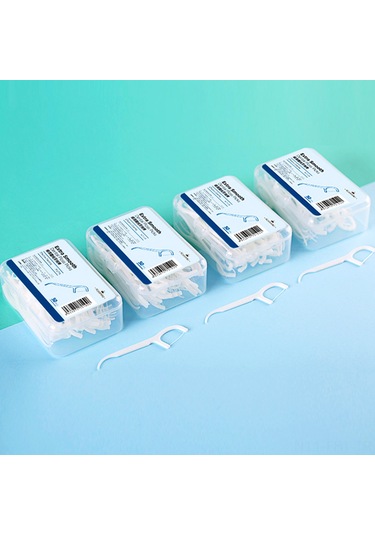 Hangfox Diş Arası Temizlik İçin Süperince Diş İpi, 4 Kutuda 200 Adet, Ev Ve Seyahat İçin, Hassas Diş Bakıcısı, Anti Kayma Kollü Tasarım