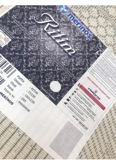 Merinos Halı Ritim 73339 095 Serisi Salon Oturma Yatak Odası Halısı Gri