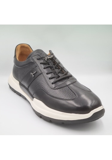 Libero 5223 Siyah Hakiki Deri Eva Taban Erkek Deri Sneaker Siyah