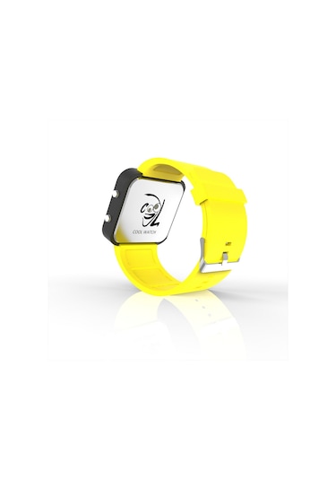Cool Watch Saat - Siyah Led Kasa - Sarı Kayış Unisex Pembe