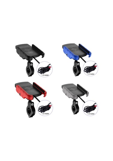 Sones M9 Motosiklet Kablosuz Şarj Cep Telefonu Braketi 15w Hızlı Şarj Cep Telefonu Navigasyon Braketi Siyah