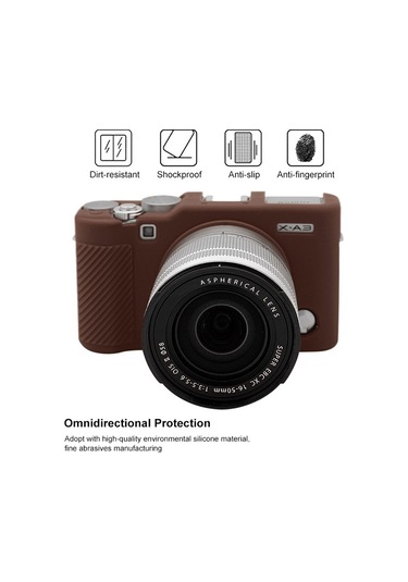 Puluz Soft Silicone Protective Case For Fujıfılm X-a3 / X-a10 Coffee