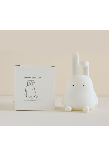 Cbtx Karikatür Katlanmış Kulak Tavşan Abs + Silikon Led Gece Lambası Şarj Edilebilir Başucu