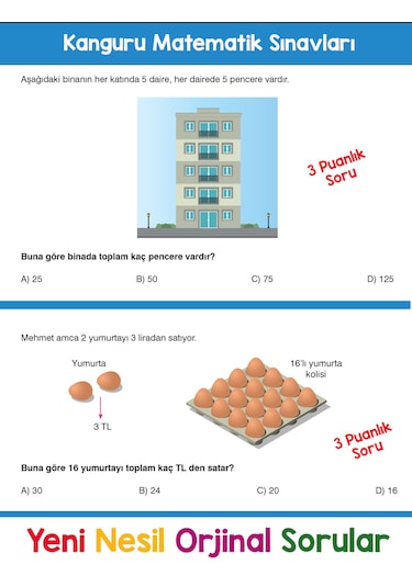 2. Sınıf Zihin Çalıştıran Eğlenceli Kanguru Matematik Soruları