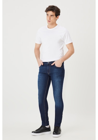 AC&Co / Altınyıldız Classics Rıss Jean Ekstra Slim Fit Pamuklu Erkek Kot Pantolon - Lacivert