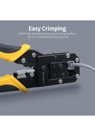 Wezone Yüksek Karbon Çelik 6p/8p Ağ Kablosu Pensesi, Sıyırma Ve Kesme Fonksiyonlu, Kaymaz Kauçuk Tutamak