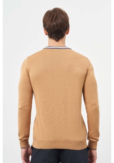 Camel Uzun Kol Düz Örme Bisiklet Yaka Classic Slim Fit Triko 1012245108 CAMEL