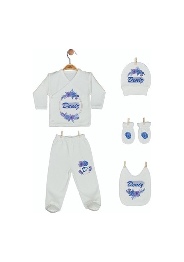 Pia Baby Gl 1915-05 İsme Özel Beşli Zıbın Set Krem
