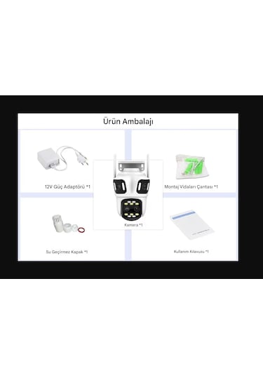 8k 16mp 8x Zoom Dış Mekan Kablosuz 360 Ip Kamera 3 Kameralı