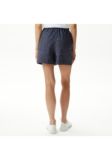 Nautica Kadın Lacivert Relaxed Fit Çizgili Şort Çizgili 45b163t Lacivert