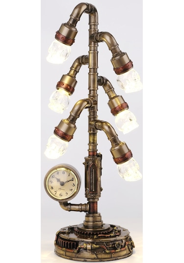 WISE Veronese Serisi-WISE STEAMPUNK ISIKLI SAAT-43*13,5*13,5 CM