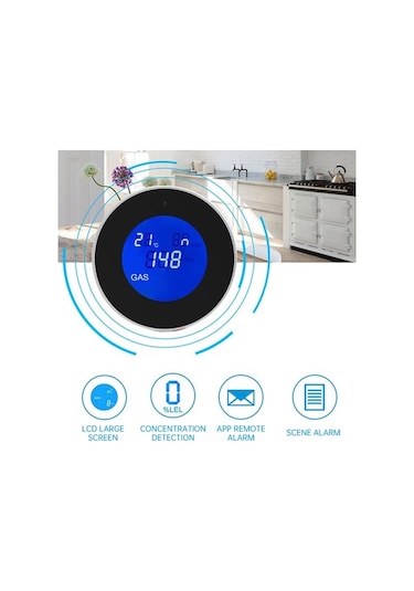 Didadodo Anlık Bildirimli Wifi Doğalgaz Kaçak Dedektörü - Ev Güvenliği İçin Uygun Diğer