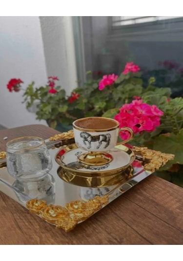 Diperla Büyük Gümüş Sunum Tepsi Kelebek Detaylı