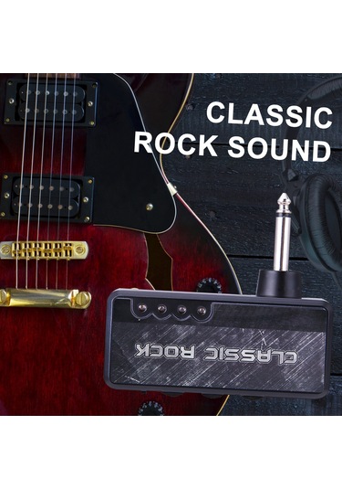 Geeksen Elektrik Gitar Kulaklık Amfisi Amfi 1/4 İnç Fiş 3.5mm Kulaklık Jakı Ve Aux Girişi Distoon Etkisi Dah Siyah