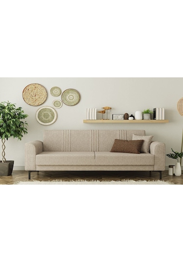 Rio Üçlü Koltuk Krem