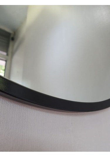 Ayna Denizi Circle Eighty Black Model Siyah Renk Metal Çerçeveli Yuvarlak Dekoratif Ayna Siyah