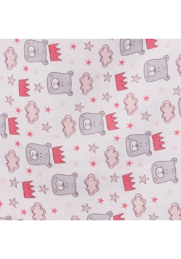 Kırmızı Bear 80 80 Müslin Bebek Battaniyesi